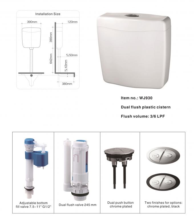1.6Mpa 1/2" Adjusting Cistern Fill Valve For Toilet Tank