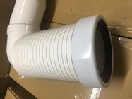 Bent White PVC Toilet Drain Pipe Connector With Screw / Nut / Iron Plate