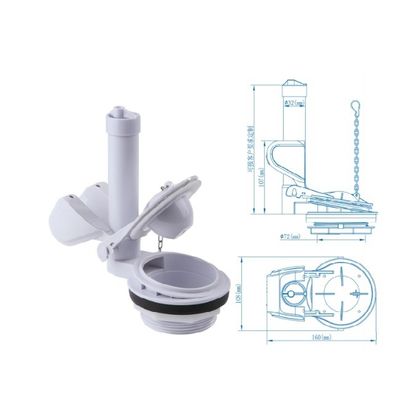ABS Toilet Tank Accessories with Adjustable Overflow Pipe Height and 3 Inch Flushing Outlet in Modern Design