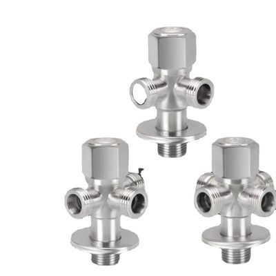 Bathroom Three-Way Angle Stop Valve With Modern Design And Durable 304 Stainless Steel