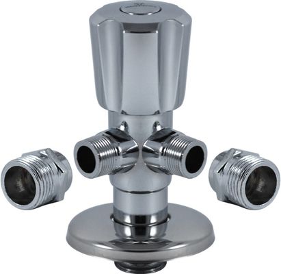 Bathroom Faucet Spout Feature With Diverter Chrome Plated Angle Valve For Faucet Fittings