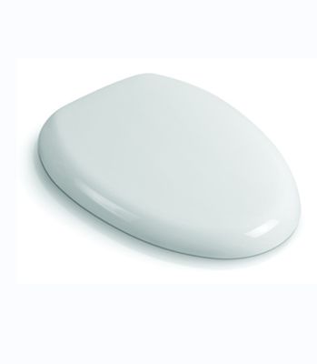 Universal Quiet-Close Round Toilet Lid With Non-Slip Seat Bumpers White Polypropylene