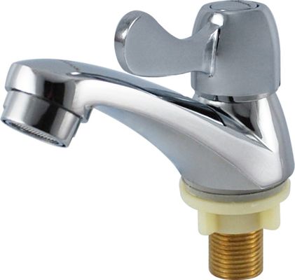 Modern Ceramic Valve Core Zinc Alloy Single Handle Basin Faucet with Chrome Plated Finish