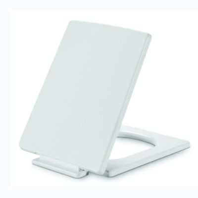 Rectangular Slow-Close Plastic Toilet Seat Cover With Strength Fixing And Soft Seal