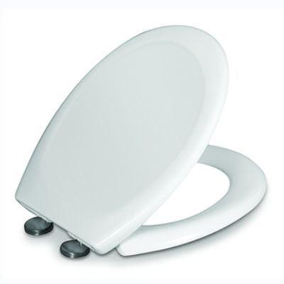 Square Shape Plastic White Toilet Seat Cover With Quick Release And Cushioned Closure