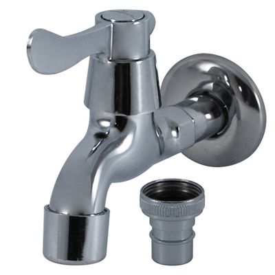 Wall Mounted Bathroom Faucet with Brass Body Anti-splash Double Water Outlet and Ceramic Valve Core