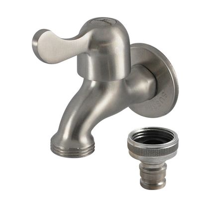 Classic Polished Chrome 304 Stainless Steel Wall-Mounted Bathroom Basin Faucet with Single Handle