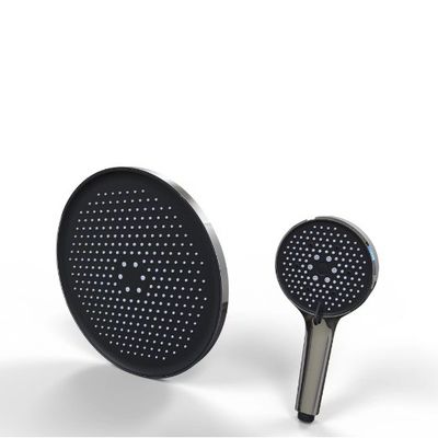 Adjustable Bathroom 3 Mode Hand Waterfall Shower Head With Black White Plastic Holder