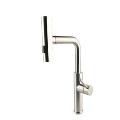 Silver Bathroom Sink Mixer Faucet With Deck Mounted Single Handle And 3 Way Waterfall