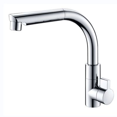 ABS Material Kitchen Faucet with Wall-Mounted Installation, Single Handle Design and Chrome Surface Finishing