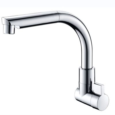 Wall-Mounted Earthenware Ammunition Cartridge Kitchen Faucet with Chrome Finish for Modern Sinks