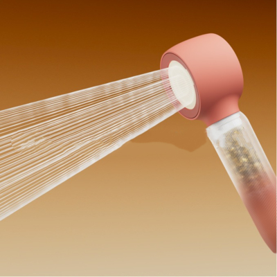 New model filter for chlorine removal, antibacterial, heavy metal decomposition, anti-blocking, and pressure-enhancing shower head