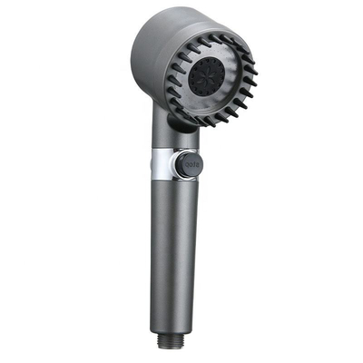 Filtering spray shower head with massage brush, high-pressure water-saving 3-mode, PP cotton shower head