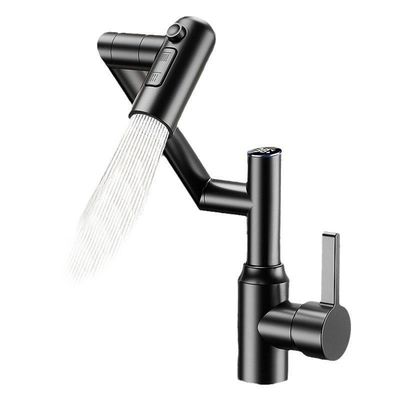 Modern 304 stainless steel single-hole installation kitchen and bathroom faucet, cold and hot dual-purpose ceramic basin faucet, electric faucet