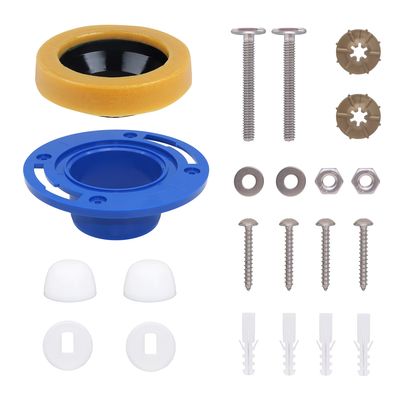 Universal 3-inch Anti-lock Brake System Flange Toilet Wax Ring Bolt Kit Bathroom Repair and Replacement Accessory Kit