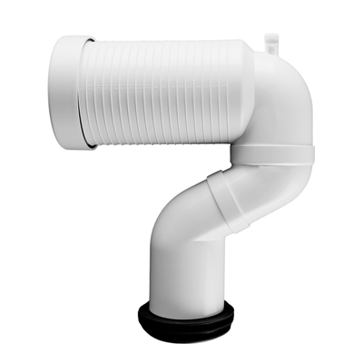 Adjustable-Length White PVC Pipe Connector, Used For Connecting WC Panel To Plastic Drainage Pipe