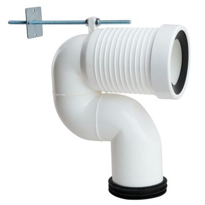 White PP Bathroom Pipe Connection Pipe Toilet Accessory Bathtub Pipe Drainage Water Trap