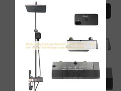 Modern Grey Piano Key Bathroom Shower System 4 - With Rain Shower And Massage Spray Modes Function