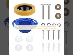 Universal 3-inch Anti-lock Brake System Flange Toilet Wax Ring Bolt Kit Bathroom Repair and Replacement Accessory Kit